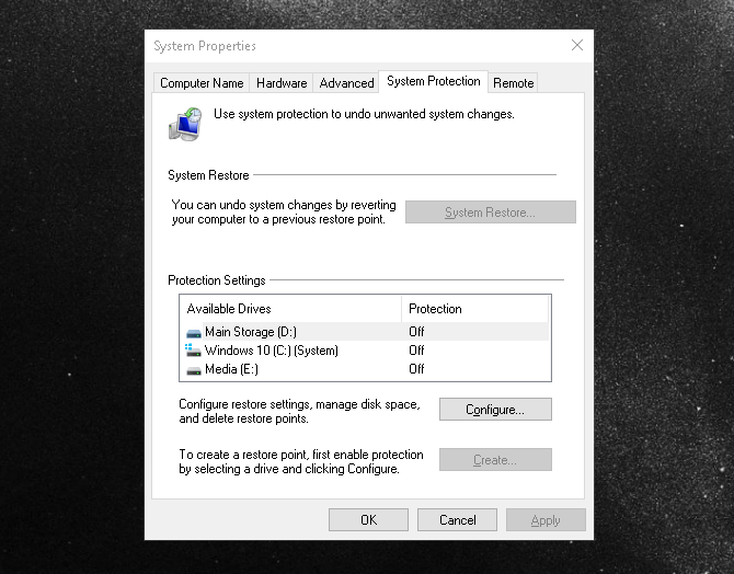 default windows files that should not be touched