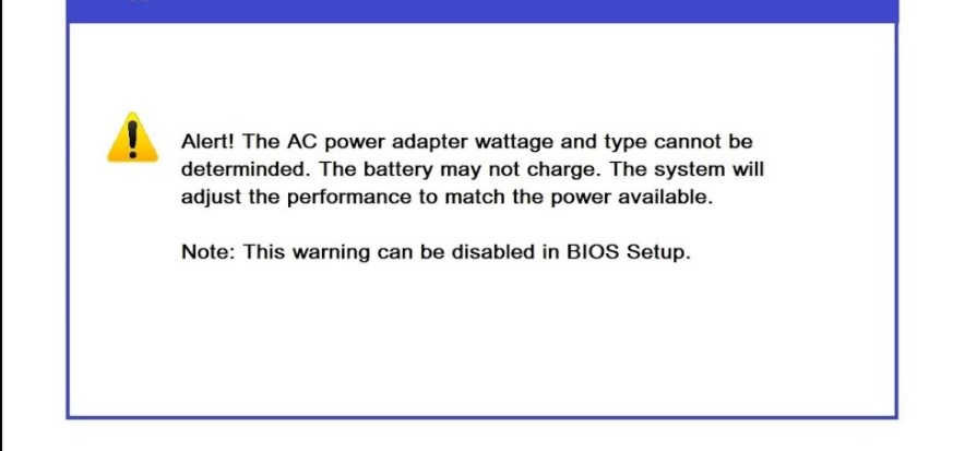 Solution : The AC power adapter type cannot be determined ERROR