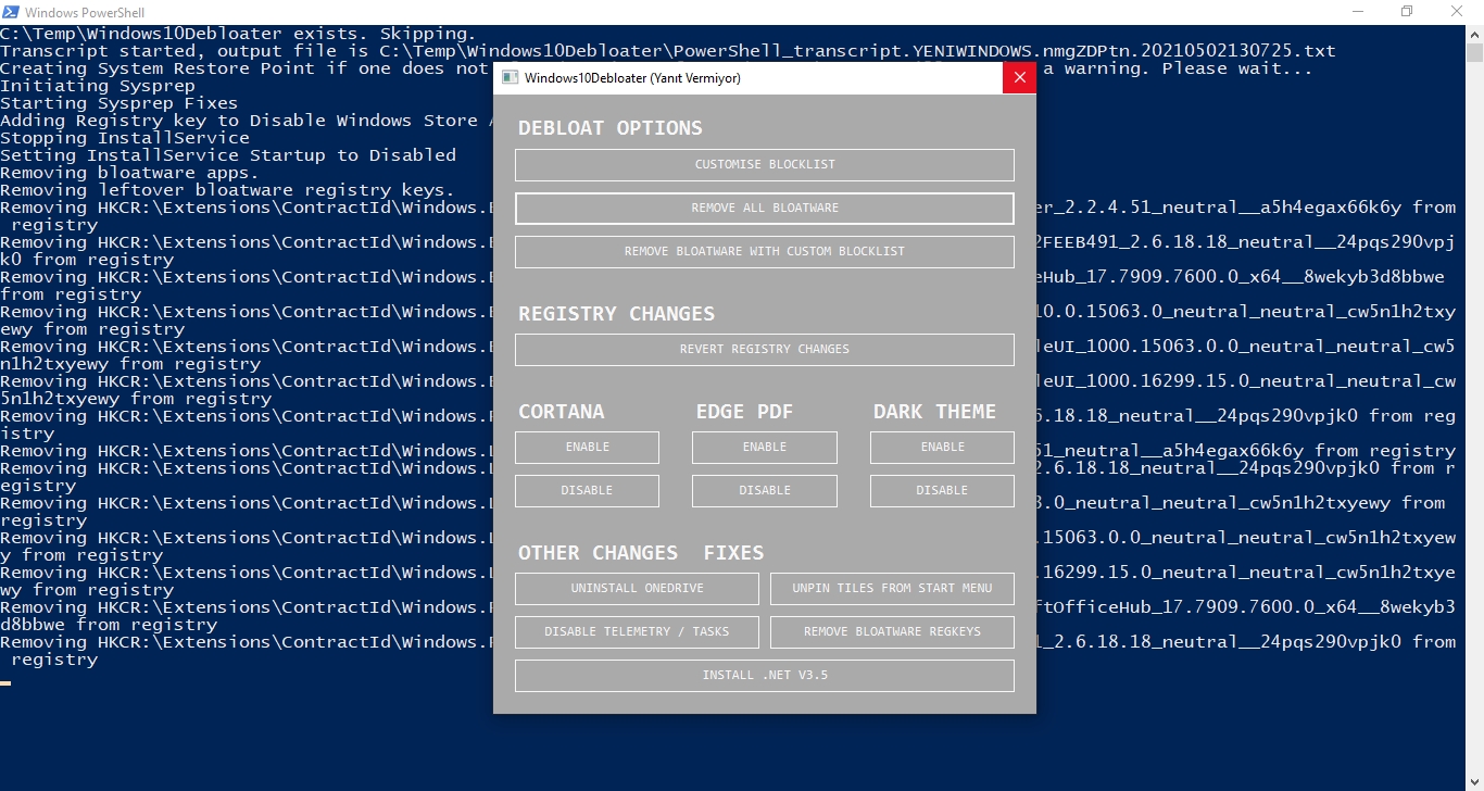how to use windows debloater in windows 10 5 1