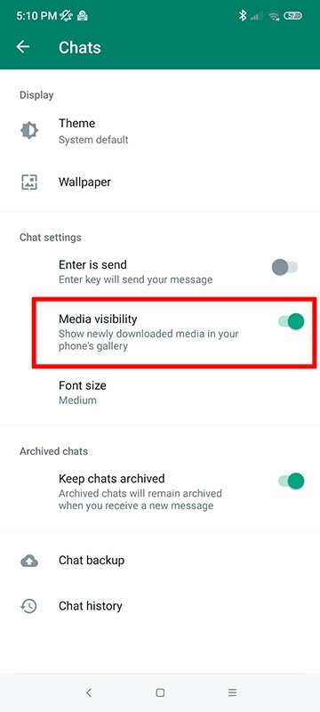 By hiding WhatsApp files, the photos will not mix with those in the gallery
