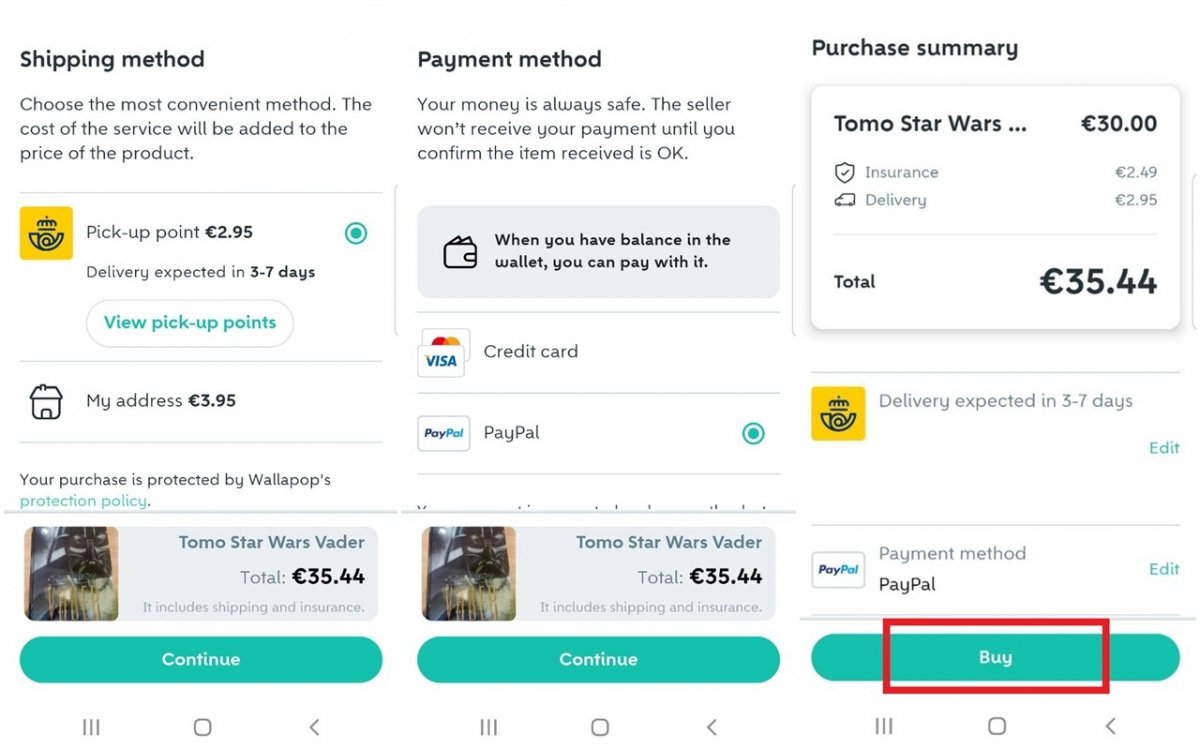 This is how shopping with Wallapop Versand works step by step