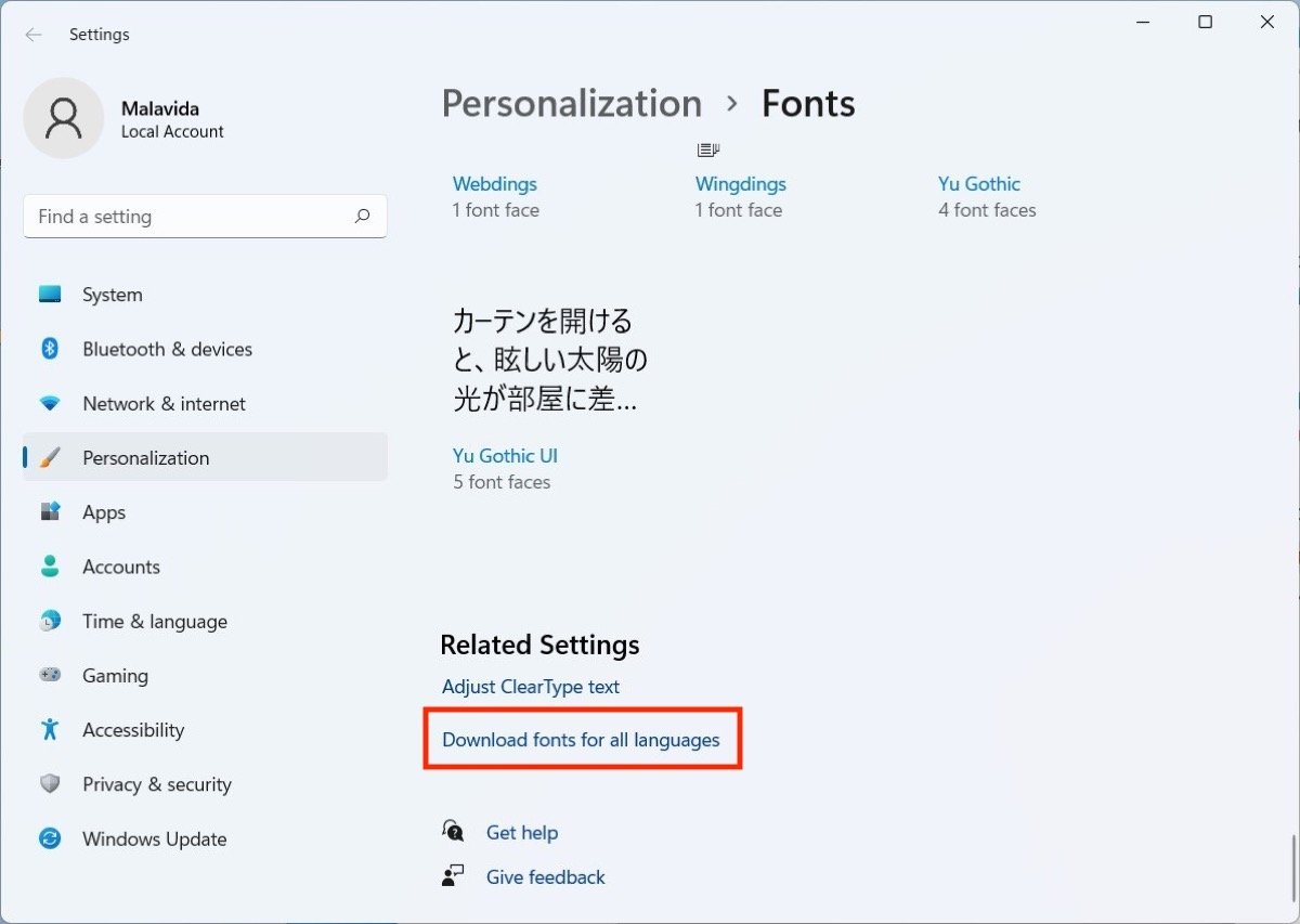 Download fonts for all languages