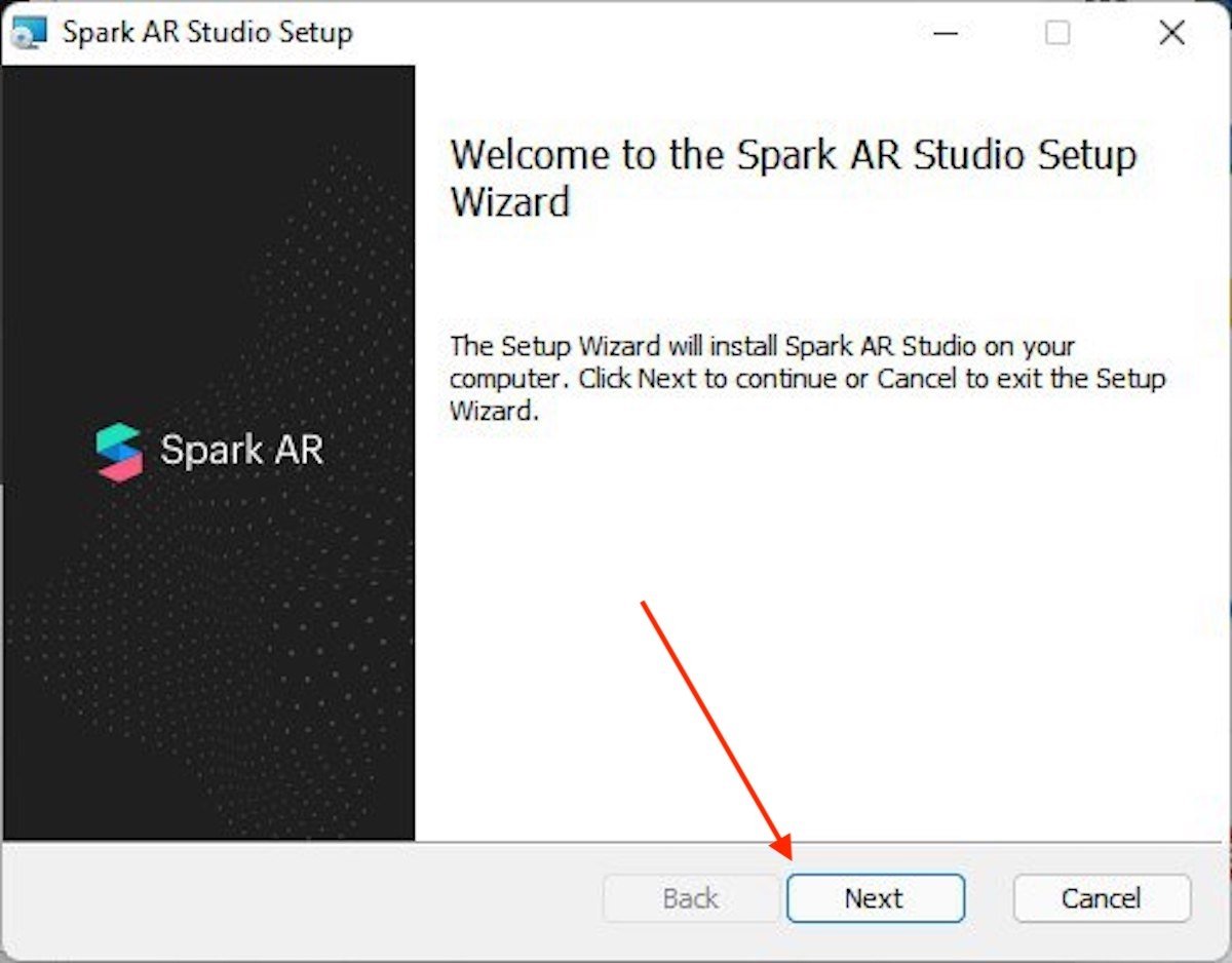 Start installing Spark AR Studio