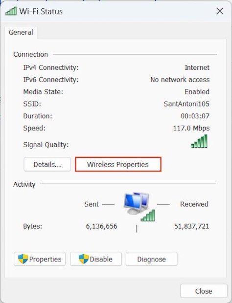 Properties of the WiFi network