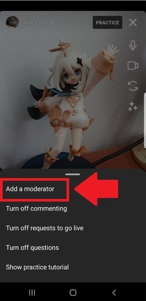 Select the option to add a moderator