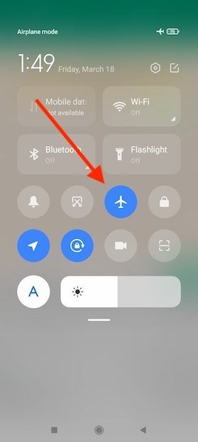 Disable Airplane mode and connect the phone to the network