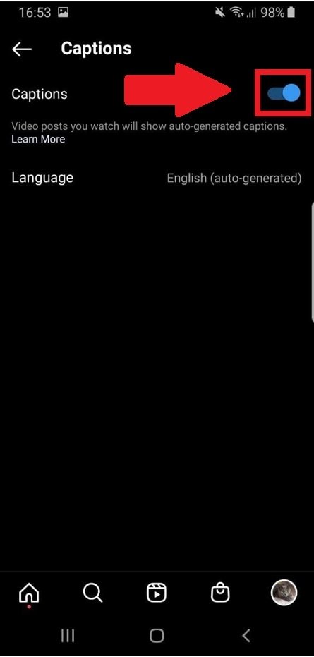 Turn subtitles on or off as you prefer and choose the language