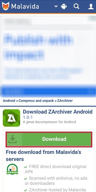 Confirm Zarchiver download