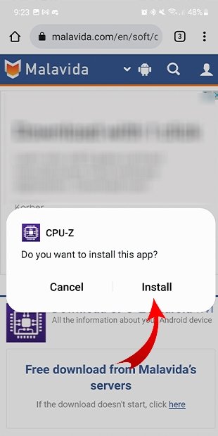 Install CPU Z on your device