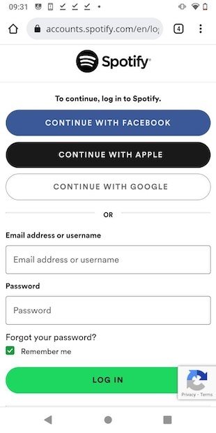 Sign in with your profile data