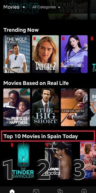 Scroll down to Top 10 Movies.