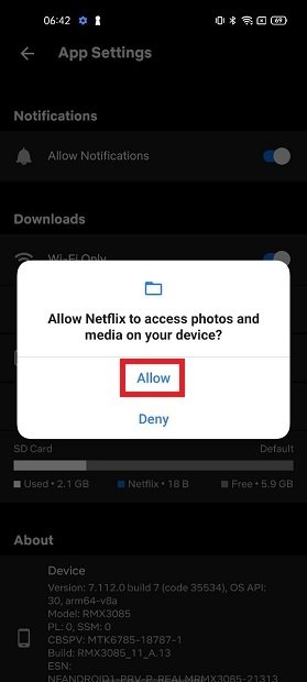 Allow access to storage