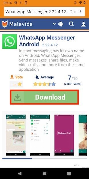 Download the latest version of WhatsApp