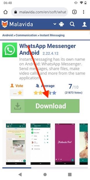 WhatsApp Download Tab