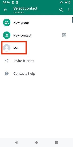 Open an existing conversation with a contact