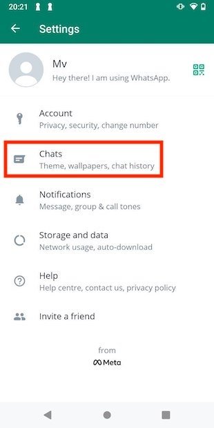 Access to chat settings