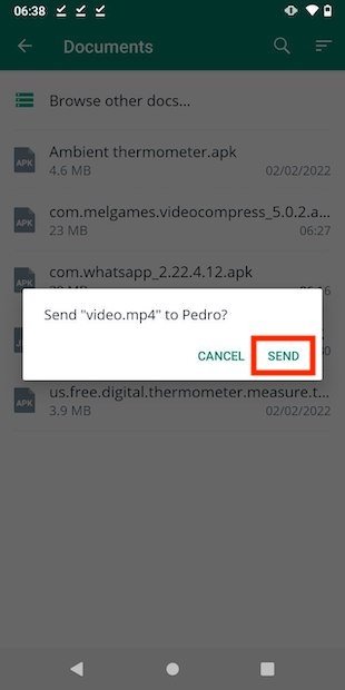 Send compressed video