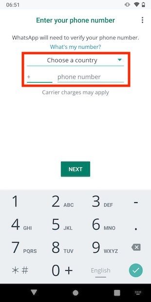 Confirm phone number to create the account