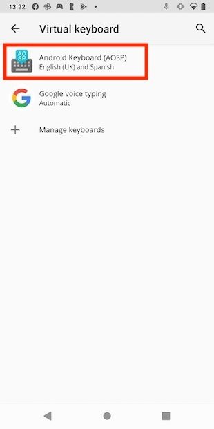 Open the current keyboard options