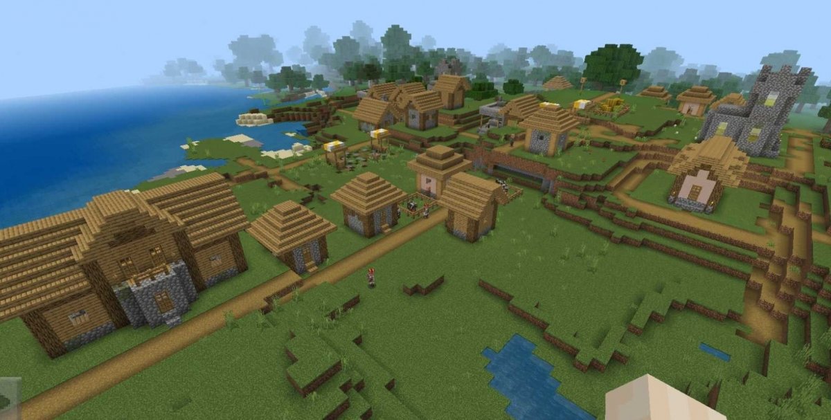 Coastal village in Minecraft