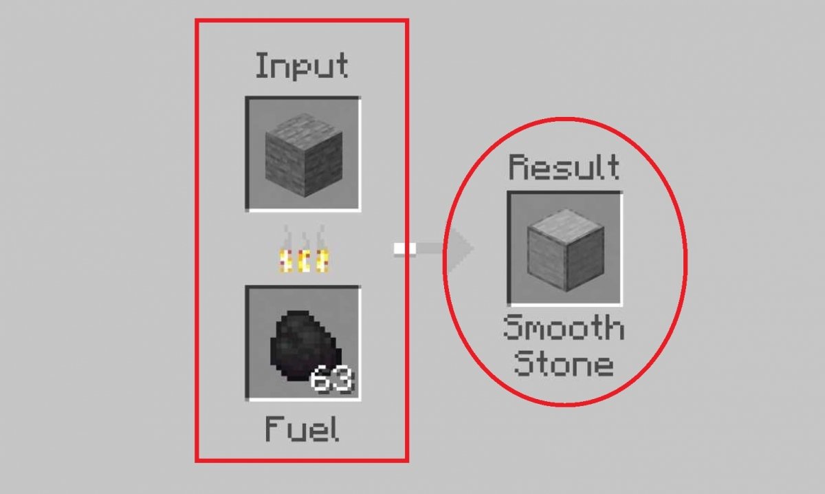 We bake smooth stone in Minecraft