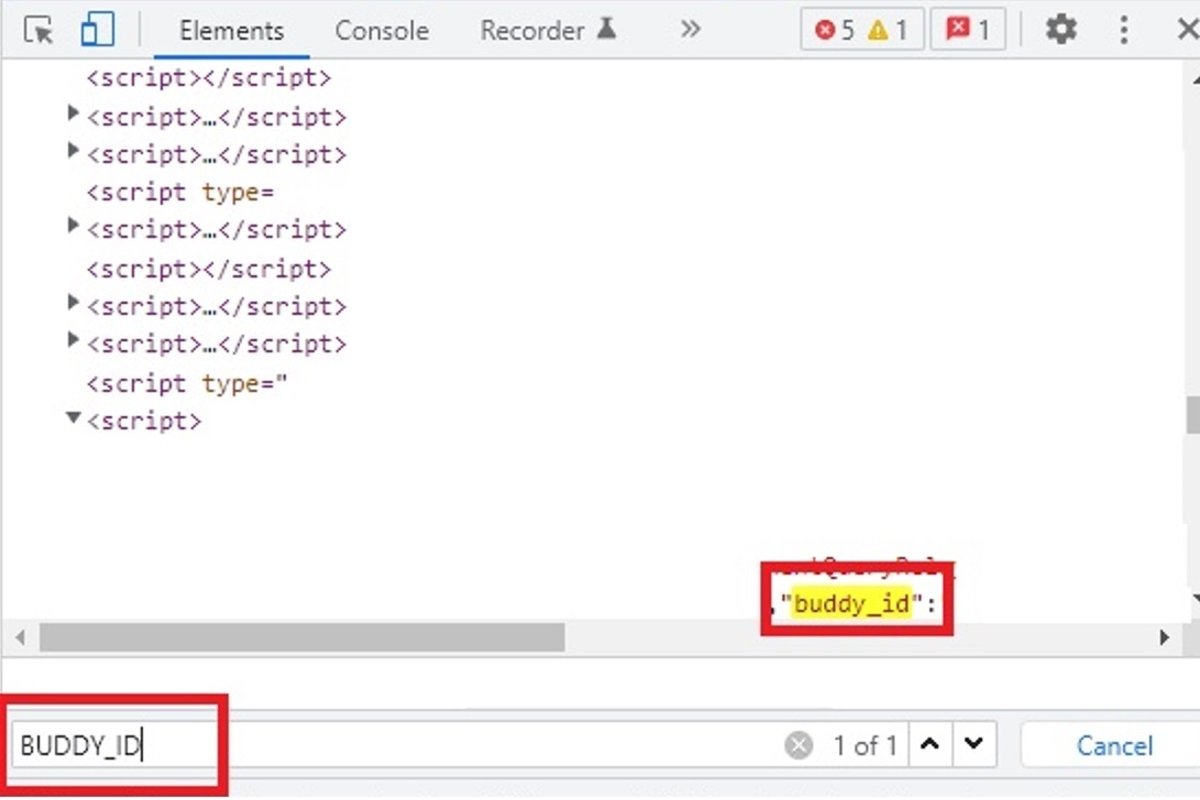 Search Facebook source code for BUDDY_ID to find out who is visiting your profile