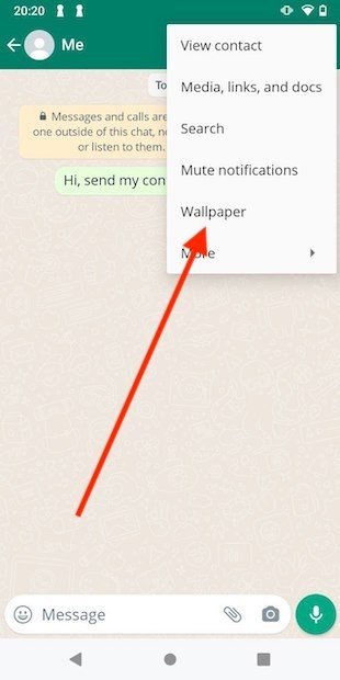 How to change the background of WhatsApp chats