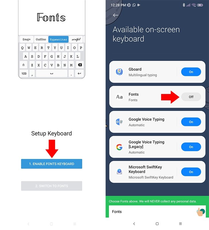 Getting started in the Fonts app to change the font on an Android device