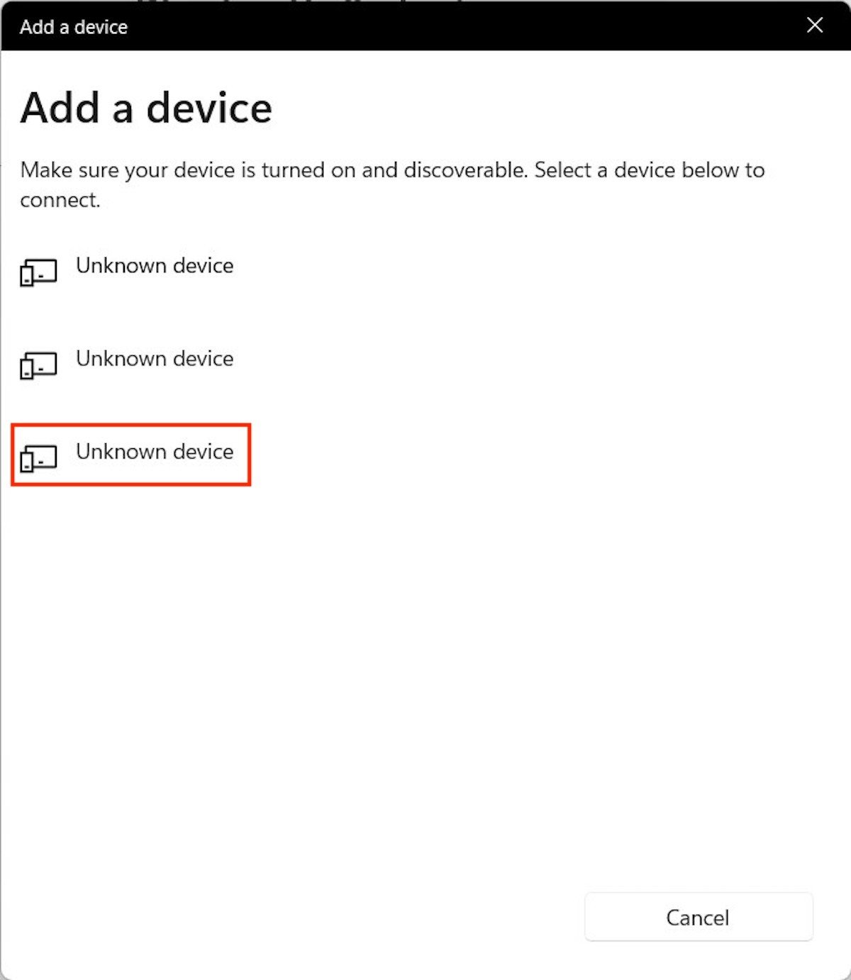 Select a device