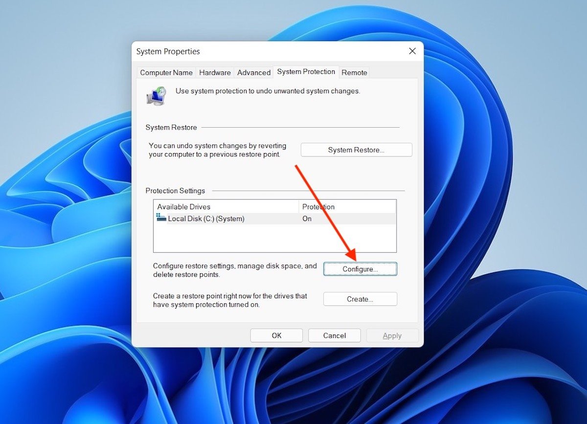 Setting for deleting restore points