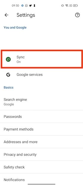 Sync with Google