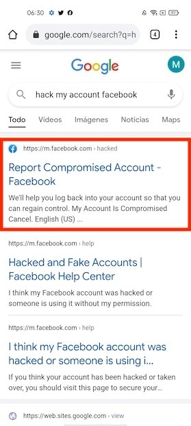 Report a hack on Facebook