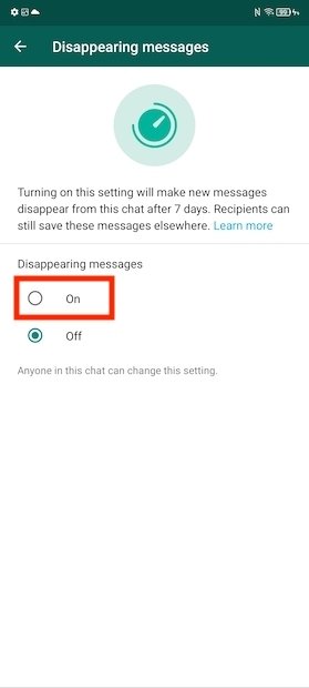 Enable temporary messages