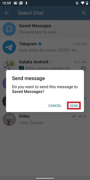 Send content to Telegram