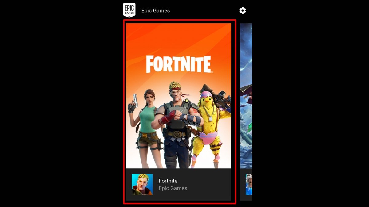 In the Epic Games app we tap on Fortnite