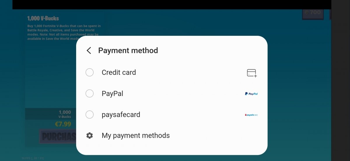 Choose your payment method