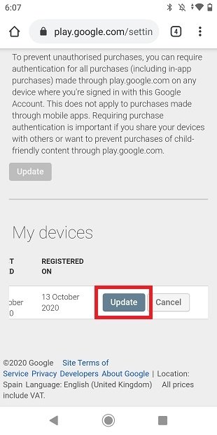 Update device name