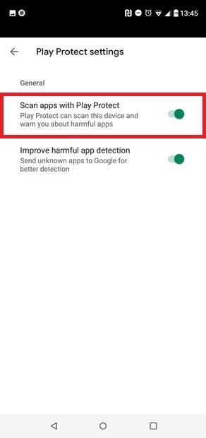 Deaktiviere Google Play Protect
