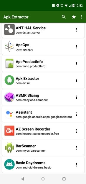List of installed apps