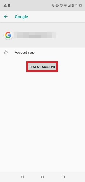 Click Remove Account