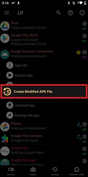 Creating a modified APK