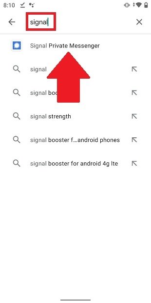 Search for Signal in the Google Play Store