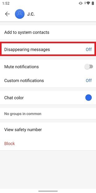 Settings for automatically deleting messages