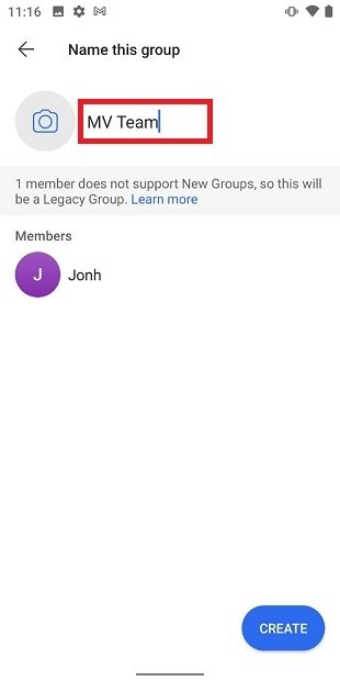 Enter the group name in Signal