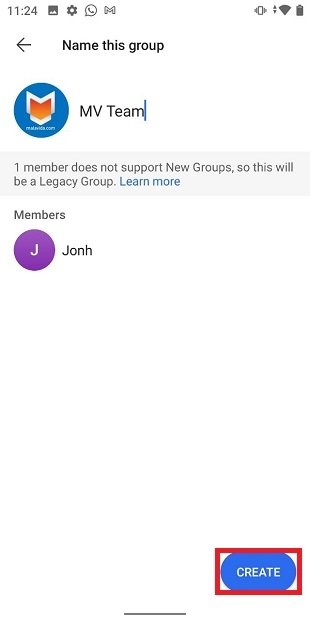 Create group in signal