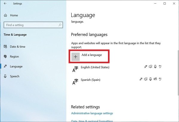 Add more language packs for the preferred languages