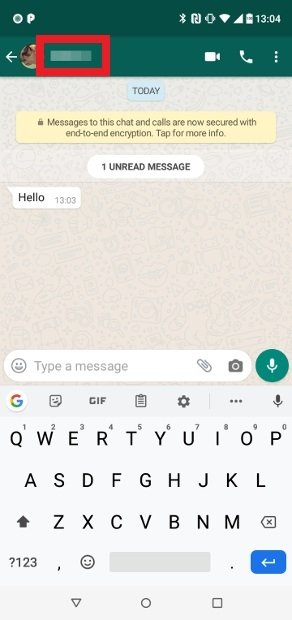 Tap the contact's name in a chat window