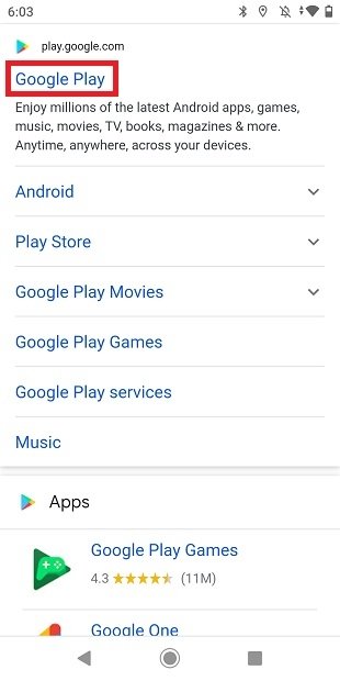 Search Google Play in Google