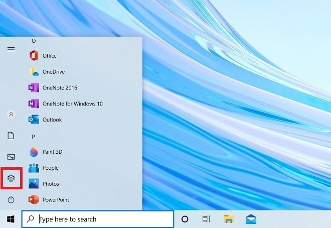 Open Windows 10 settings