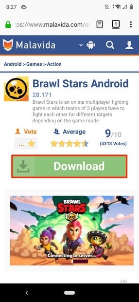 Access page to download Brawl Stars